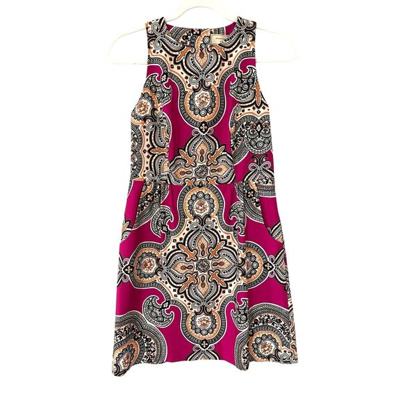 Anthropologie Moulinette Soeurs Geidi Pink Paisley Print Dress Sz 4 Sleeveless - Picture 2 of 13